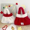 Korean Style Red Top-Handle Bag INS New Year's Blessing Bag Women  Plush  Handbags  New Year