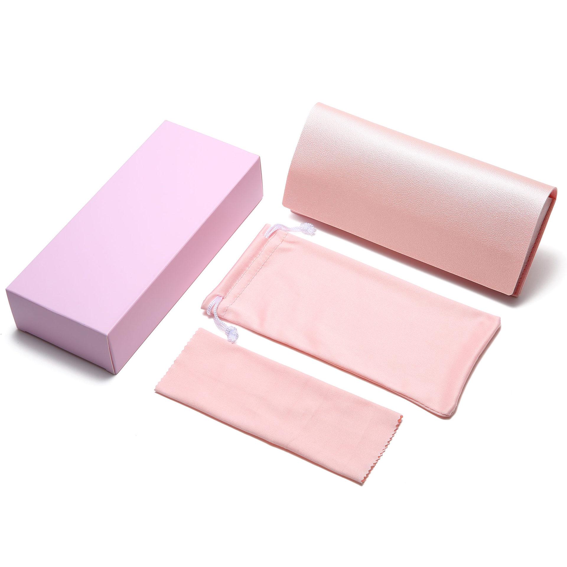 

Набор из солнцезащитных очков с разноцветным логотипом и мягкого кожаного футляра для очков Single paper box розовый