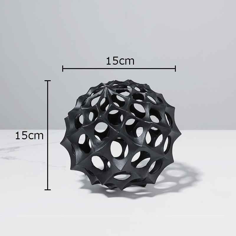 Creative Hollow Spiny Ball Ornaments Metal Crafts Spherical Sculpture Living Room Decoration Artwork Statue Modern Home Decor