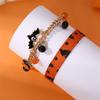 Halloween Beaded Bracelets Set  Pumpkin Skull Bracelets for Women Jewelry Gift