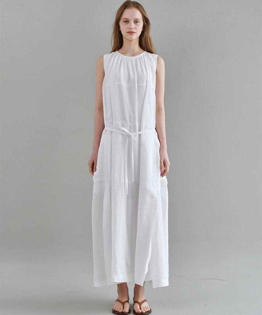 MALOUPE 7106 Sleeveless Long Dress (White)
