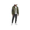 Nike Solid Color Logo Badge Printed Plush Hooded Casual Jacket Men Jackets Army-Green DN3153-325