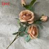 Rose Realistic Artificial Flowers Four Heads For Wedding Photo Props Home Decor