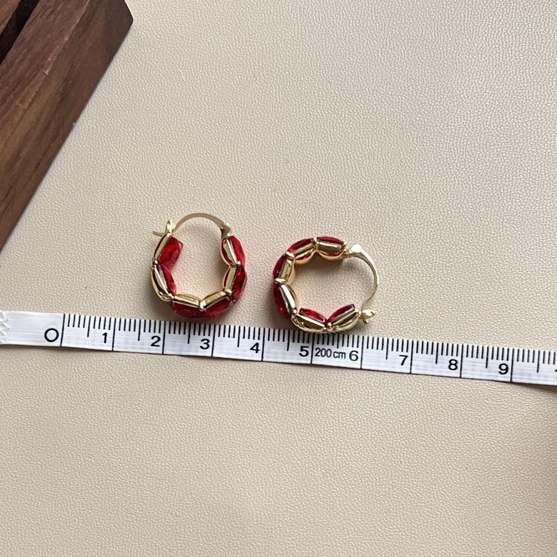 Elegant Angora Red Zircon Square Earrings - Sophisticated and Versatile Design