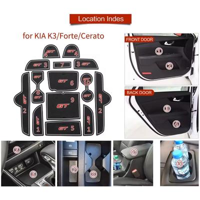 Für KIA Forte K3 Cerato 2025 - 2025 GT Anti-Rutsch Gate Slot Becher Matte Tür Rillenpolster Auto Innenraum Zubehör