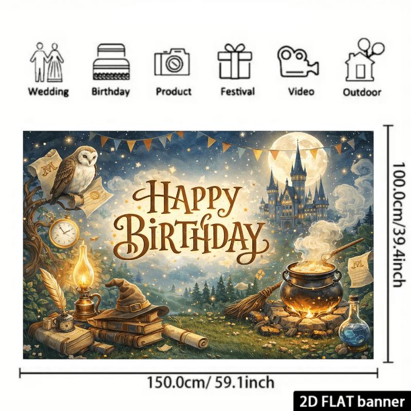 The 2D flat oil lamp magic background cloth is highly suitable for indoor or outdoor celebration events.