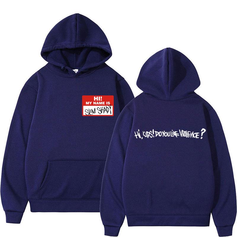 Hi My Name Is Eminem Slim Shady Fashion Hoodies Vintage Hooded Sweatshirt Men Women Oversized Fleece Pullover Streetwear