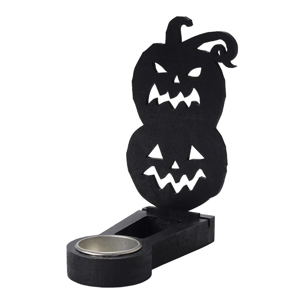 Black Halloween Candle Holder Multi-shape Iron Terror Shadow Projection Candlestick Party Supplies Halloween Decoration