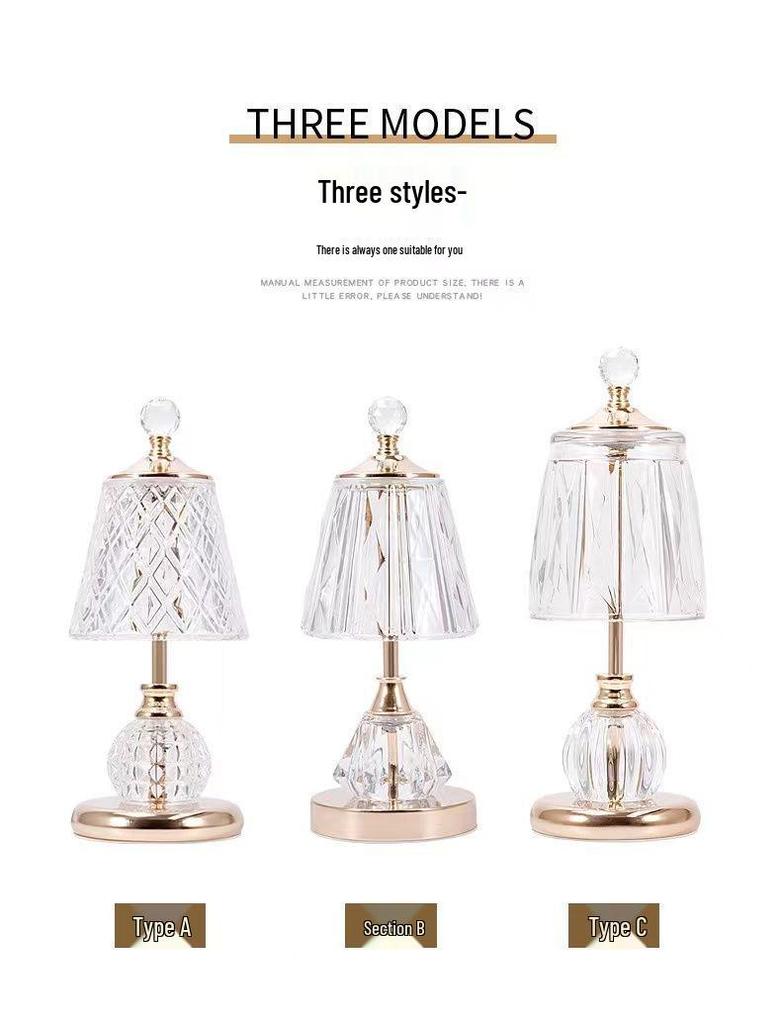 Luxury Crystal Touch Table Lamp for Bedroom - High-End Bedside Atmosphere Light