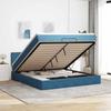 VidaXL Ottoman Bed Frame with Mattress Dark Blue 180x200 Cm Velvet 3312642