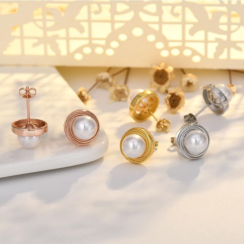 Brincos de Pérola em Forma de Ninho de Pássaro de Luxo Leve Brincos de Alta Qualidade Brincos de Design de Nicho para Mulheres