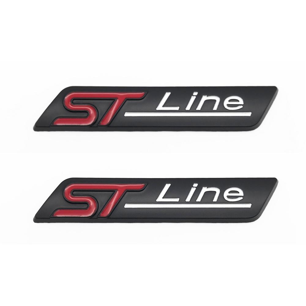 Metal ST Line Sticker Car Fender Emblem For Foc-us Mk4 MK3 4 EDGE Fiesta Ecosport Mond-eo MK5 ST Line Logo Accessories