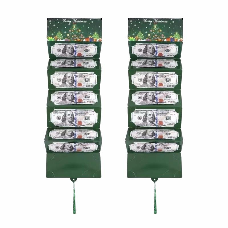 1/3pcs Christmas Cash Gift Card Holder 10 Grid Dollar Bill Cardboard Divider Holiday Party Supplies Game Cards Festive Money Bag