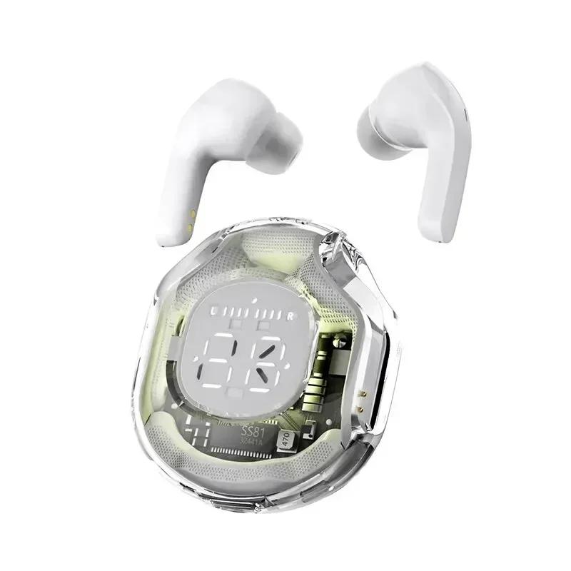 T8 TWS Wireless Bluetooth Headset Earbuds Transparent ENC Headphones LED Power Digital Display Stereo Sound Earphones for Xiaomi