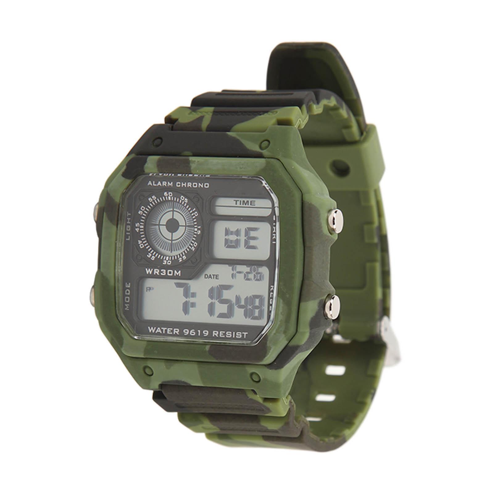 

Цифровий годинник багатофункціональний модний квадратний люмінесцентний водонепроникний спортивний хронограф для активного відпочинку