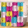 Cute Cat Animal Waterproof Polyester Shower Curtain With Hooks For Bathtub Bathroom Screens Home Decor Large Size Wall Cloth