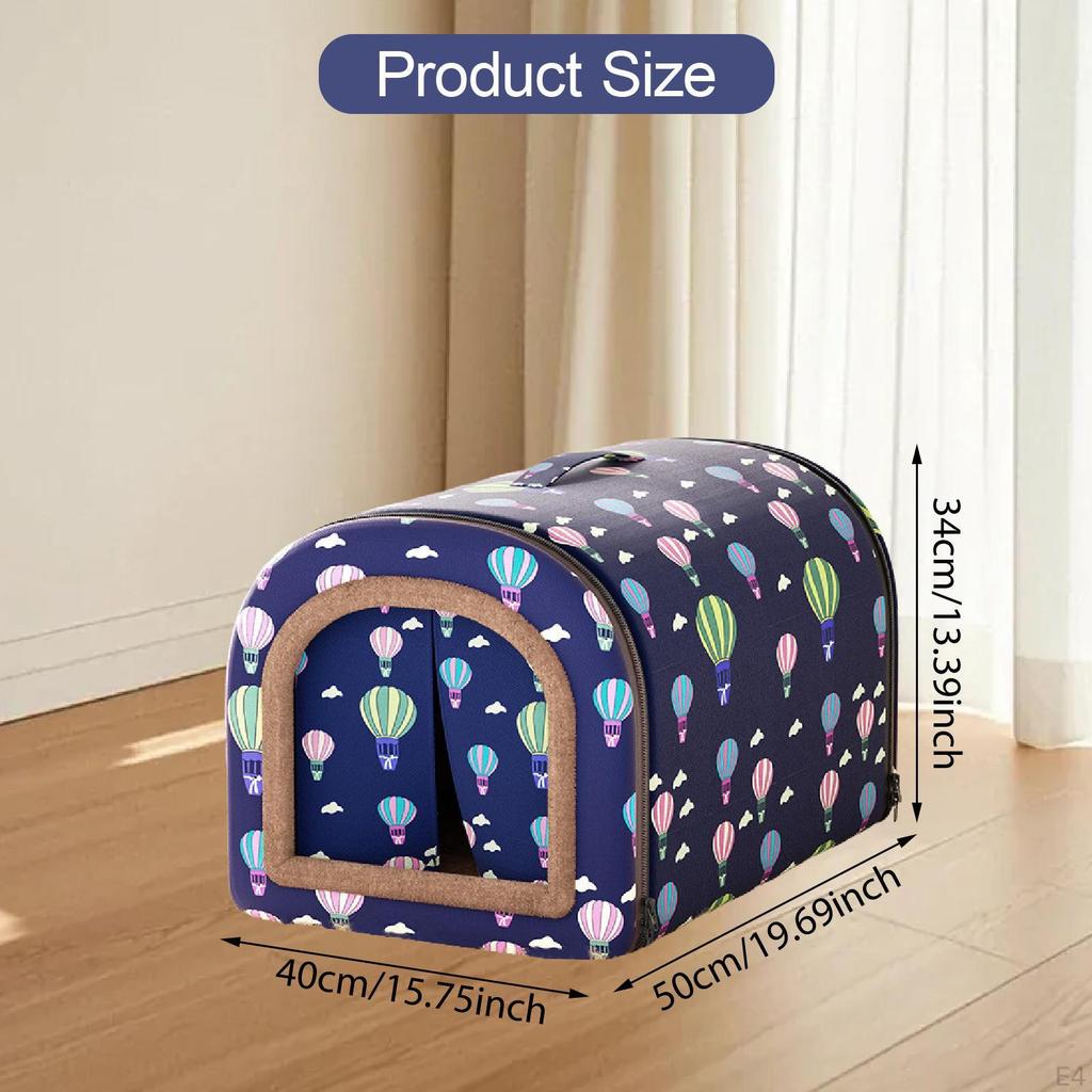 Cat Cave Bed 2 Ways Use Detachable Kennel Washable Dog House Pet Tent for Feral Cats Small Medium