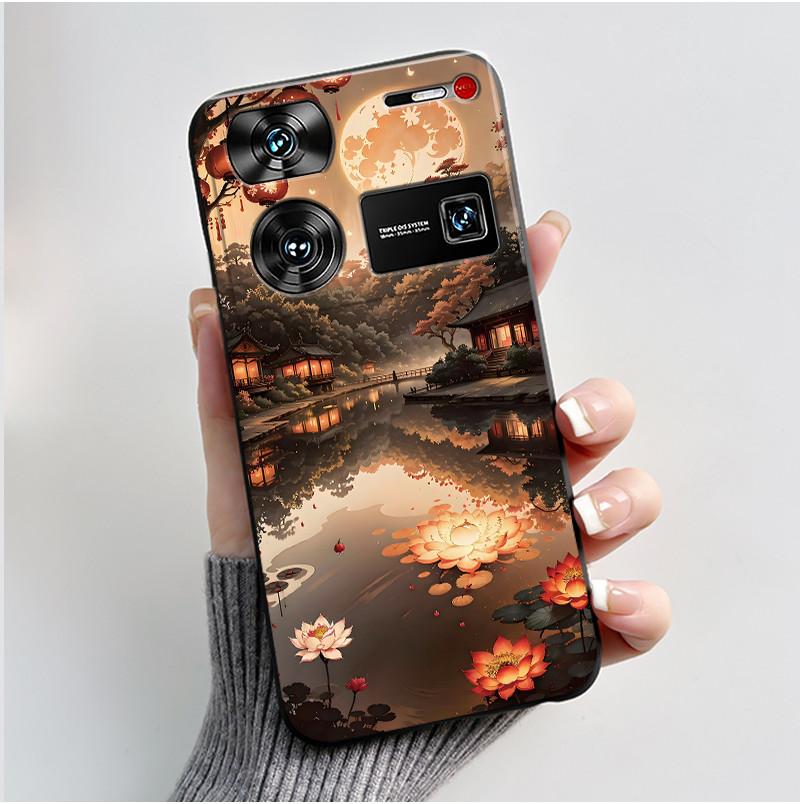 Case For ZTE Nubia Z60 Z70 Z70S Z50 Ultra Cute Love Heart Rabbit Matte Black Soft Silicone Cover For Nubia Z60Ultra Fundas Shell