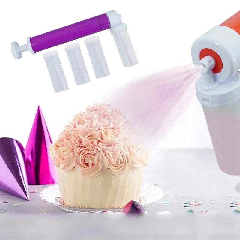 Airbrush Spray Gun for Baking Decoration, Cupcakes and Desserts Coloring, Kitchen Pastry Tool Accessories Manual