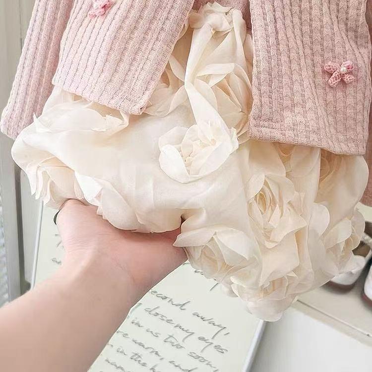Korean Style Girls' Spring Cardigan & Romper Dress for One-Year-Old Princess