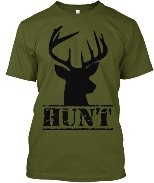 Hunt 100% Cotton T-shirt Mens Tees Top Made in the USA T-Shirt Tee Top Unisex 2XL