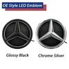 Hot Car Sticker LED Emblem Glossy Black Silver OE Style Front Grille Star Emblem For Mercedes Benz A/B/C/E/S/R/ML/SL-Class Borde