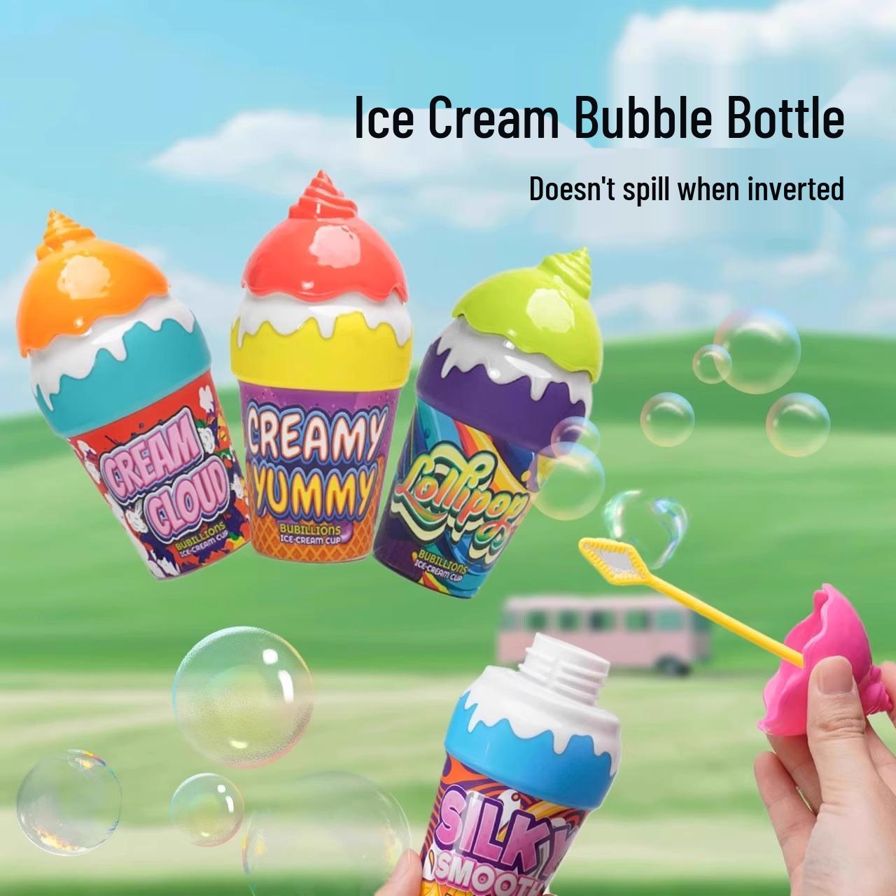 

Скидка для новичков: Непроливающаяся бутылочка для мыльных пузырей в виде мороженого для детей - Милая, без беспорядка, летняя забава