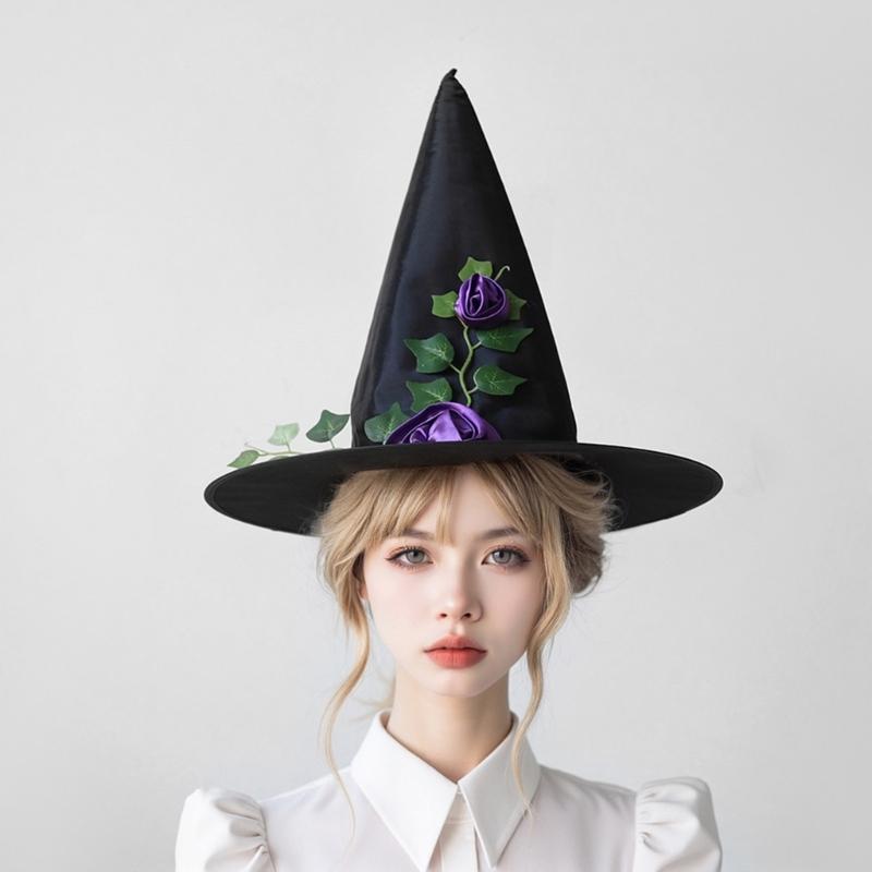 Halloween Hexenhut für Kinder Erwachsene Halloween Party Cosplay Kostüm Requisiten Gruseliger Zaubererhut für Halloween Party