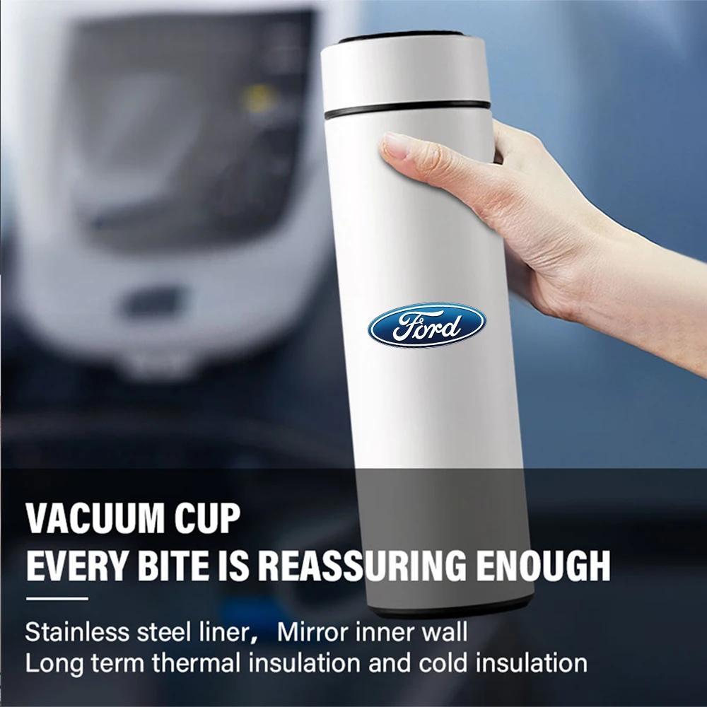 Car Sticker Smart Touch Screen Stainless Thermo Mug Temperature Display For Ford Ranger Focus Kuga Mustang S-MAX Transit Mondeo