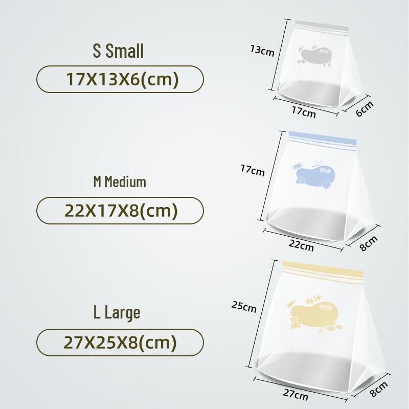 

MiaoJie Medium Stand-Up Zipper Storage Bags, 32 Count