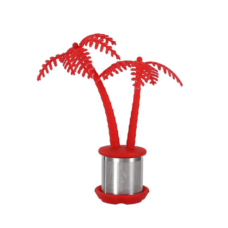 Stainless Steel Coconut Tree Tea Infuser Silicone Tea Filter Filter Tea Dregs Brewer Kitchen Accessories Reusable Strainer Tools