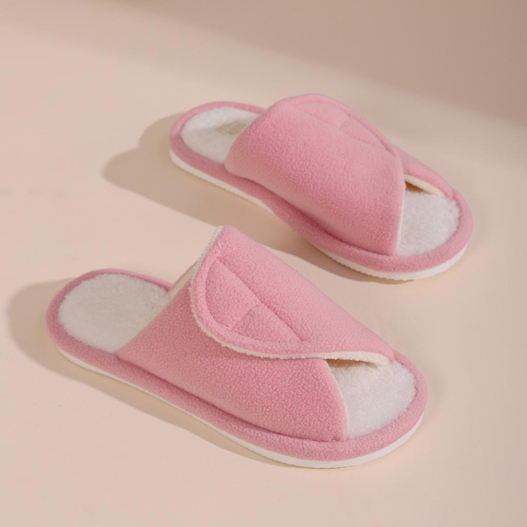 Household Indoor Velcro Cotton Slippers, Women's Warm Slippers, Plush Slippers