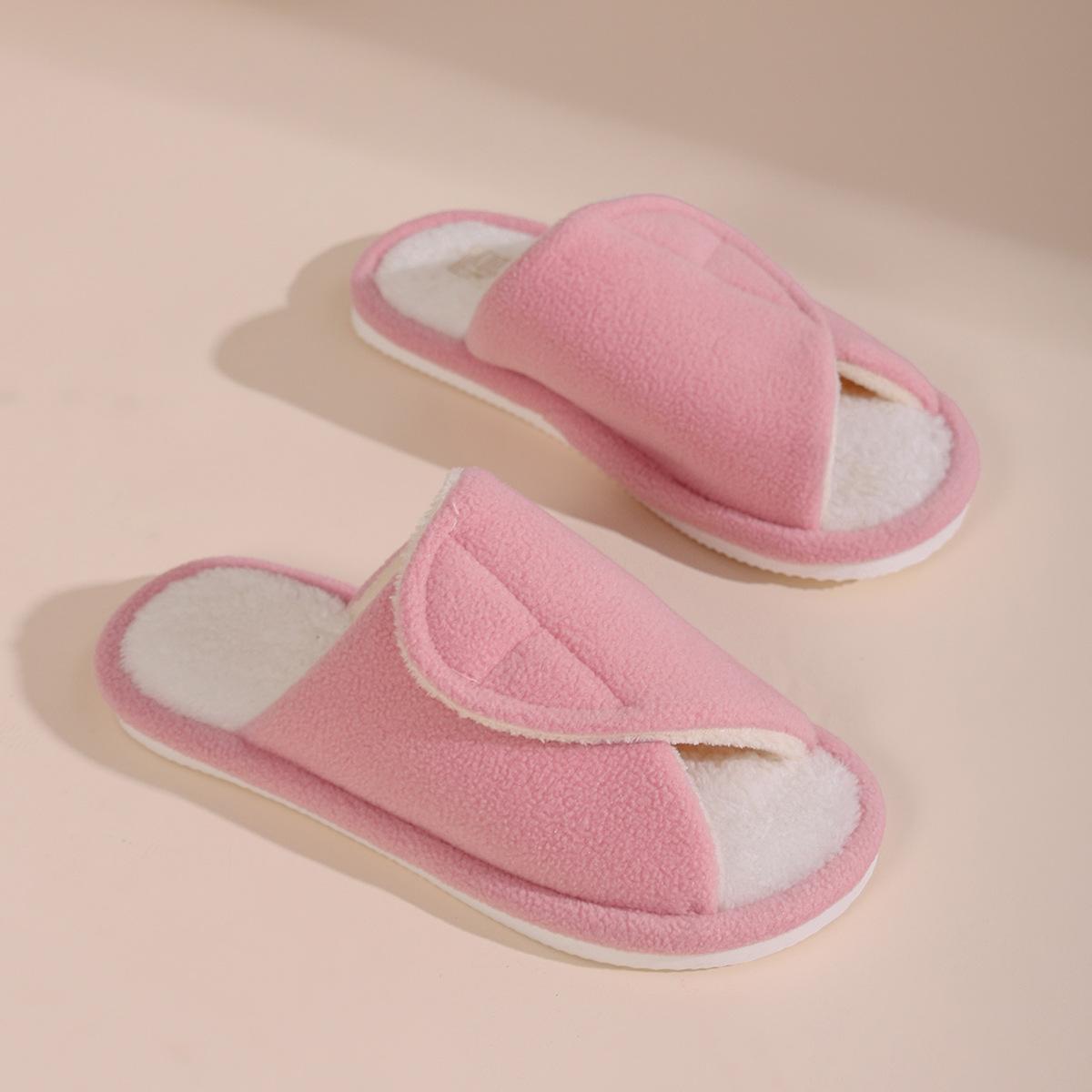 Household Indoor Velcro Cotton Slippers, Women s Warm Slippers, Plush Slippers 36-37