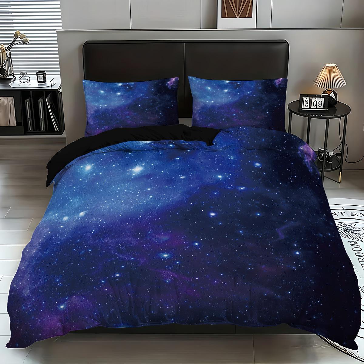 

3Pcs Galaxy Duvet Cover Set For Kids Teens Bedding Set Children S Bedroom&Dorm Bed Linen Student Bed Cover Set With Pillowcases EU Single(135*200cm)3pcs