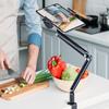 Adjustable Desktop Tablets Mount Holder With Ball Joint For Cooking Office And Video Calls Up To 13inches
