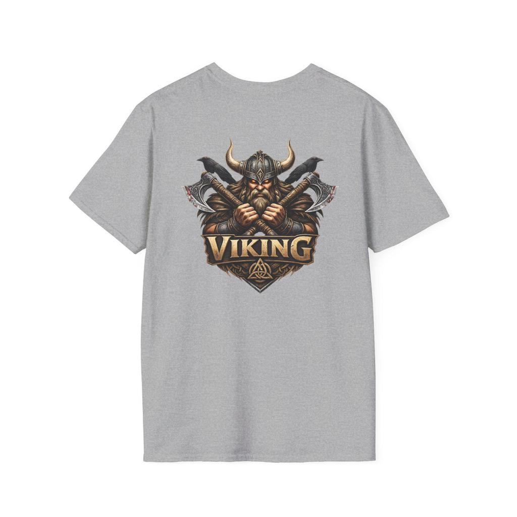 Viking Warrior Men T Shirts Norse Axe Shield Helmet Graphic Tees Unisex Cotton Tops