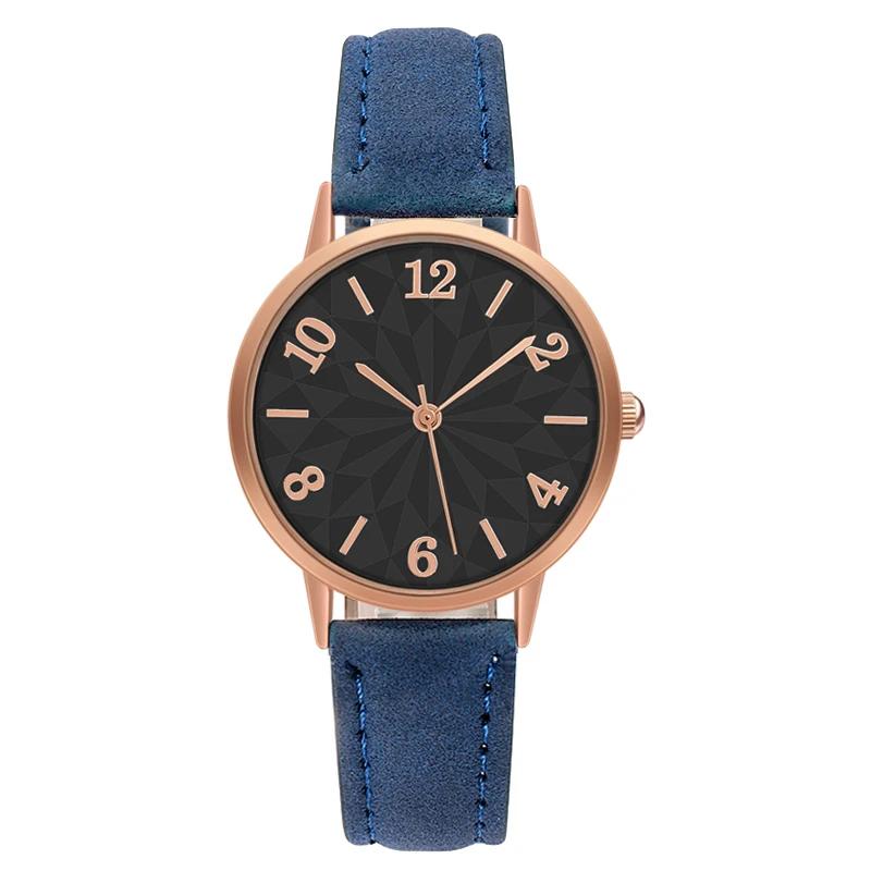 Fashion Women Watch Matte Leather Strap Wristwatch Quartz Watches for Women Gift