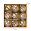 9pcs Transparent Painted Christmas Balls Set Plastic Christmas Tree Pendant  Home Xmas Decor