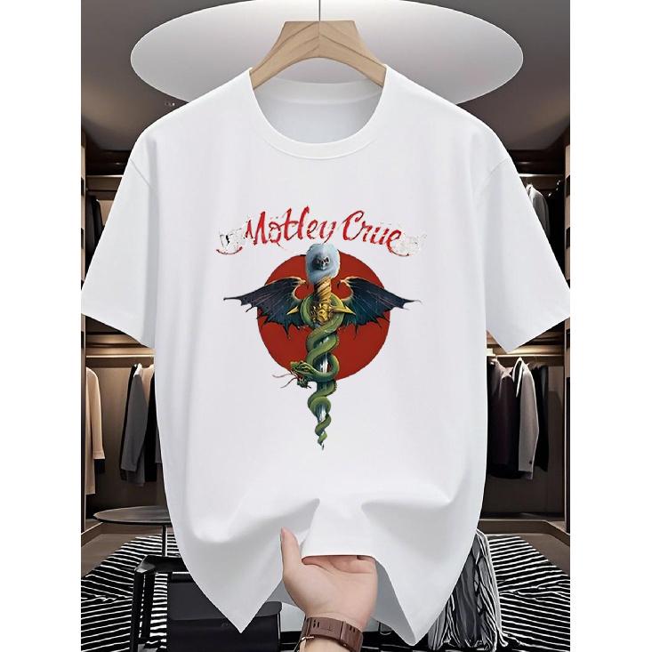 Local Store, Men S Shirts, Men S Shirts, Men S Clothing, Shirts for Men, Men S Shirt, Motley Crue 180G Black And WhiteT-Shirt, Snake Dragon Wing S белый
