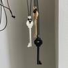 Metal Key Shaped Pendant Necklace For Women Girls Simple Long Wax Rope Sweater Chain Fashion Accessory New Gifts