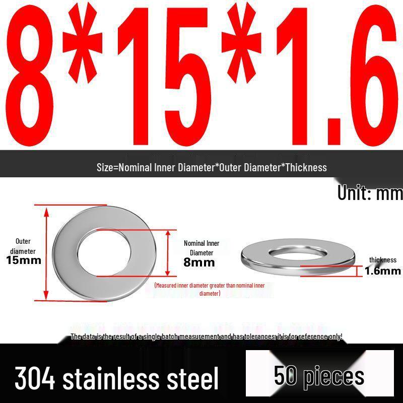 Thickened 304 Stainless Steel Flat Washer Spacer (M2-M36)