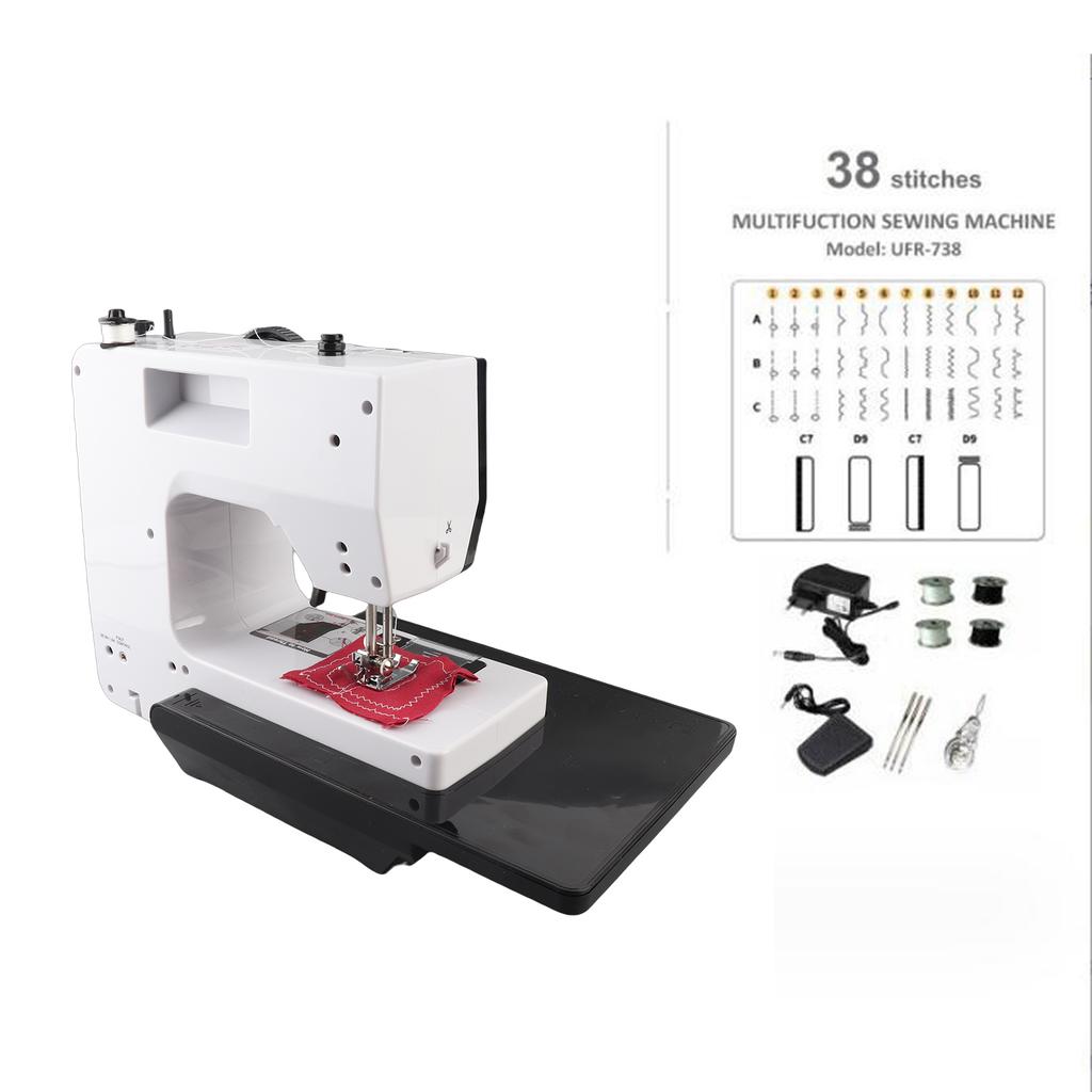 Portable Sewing Machine with Extension Table Built-in 38 Stitches Electric Sewing Machine Dual Speed   Supports Reverse SewingCelsiusAuto Thr