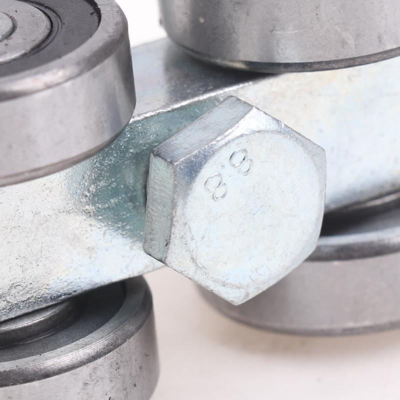 1Pcs Industrial Heavy Duty Sliding Door Hanging Rail Bearing Wheel Iron Pulley M12X80 Steel Tile Roller Wheel Loading 400Kg