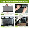 Auto Car Window Sun Shade Cover Roller Side Rear Visor Protector Cover 2 Pack
