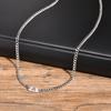 Stainless Steel Oval Pendant Classic A-Z Initial Letter No-fading Link Chain Necklaces for Men Women Fashion Minimalist Jewelry