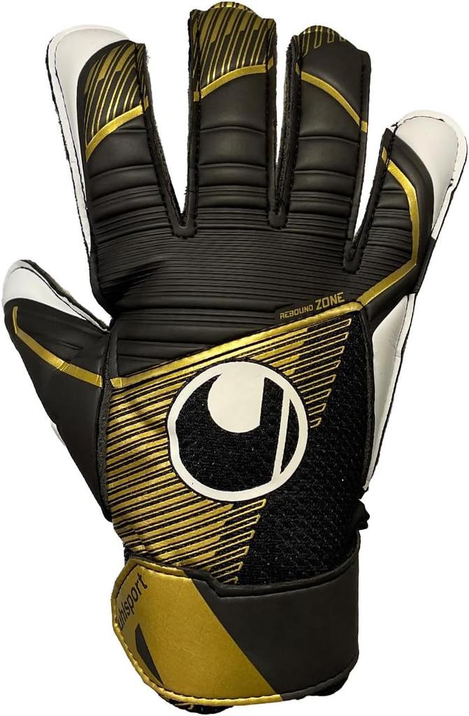 Uhlsport Practice Soccer GK Keeper Gloves Powerline Elite Starter Soft 1011312 02 3 Black X Gold X White
