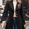 Europäischer Stil Damenbekleidung: Stilvoller und eleganter taillierter Mantel mit Kragen, geeignet für Herbst und Winter, erhältlich in Unifarben.