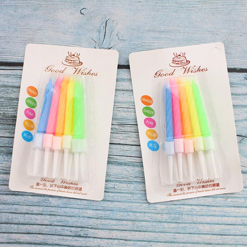 Birthday Cake Sucking Card Packing Small Thread Candles Romantic Party Party Color Mix 10 Spiral Candles