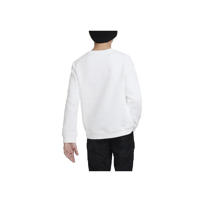 Nike Sportswear Club Fleece Solid Logo Crewneck Long Sleeve Sweatshirt Kids sweatshirt White DX5081-100