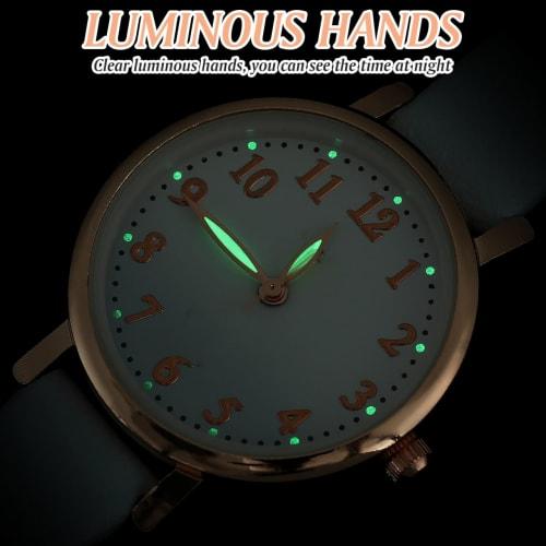 Reloj de Mujer POPETPOP, Reloj para Niños, Reloj Deportivo, Reloj para Niñas, Reloj para Estudiantes, Reloj Luminoso, Resistente al Agua, Analógico, Moderno, Lindo, Azul Cielo